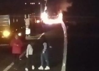 Incendio de camión provoca emergencia química en Autopista