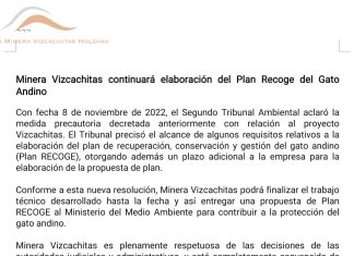 Comunicado de Prensa de Minera Vizcachitas