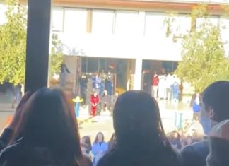 Estudiantes repudian agresión a auxiliar de Colegio