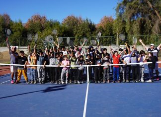Cancha de tenis de La Pirca en pleno funcionamiento